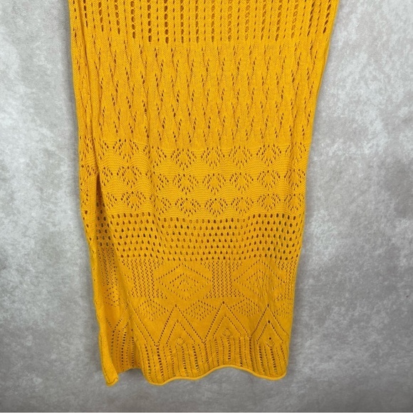 Roller Rabbit Vinnie Caftan Crochet Knit Coverup Dress In Amber Yellow Size XS - Picture 12 of 12